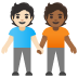 🧑🏻‍🤝‍🧑🏾 people holding hands: light skin tone, medium-dark skin tone display on Google